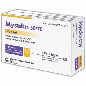 Mysulin-30/70---SC-Injection-100-IU-ml---3-ml-cartridge---Drug-International-Ltd